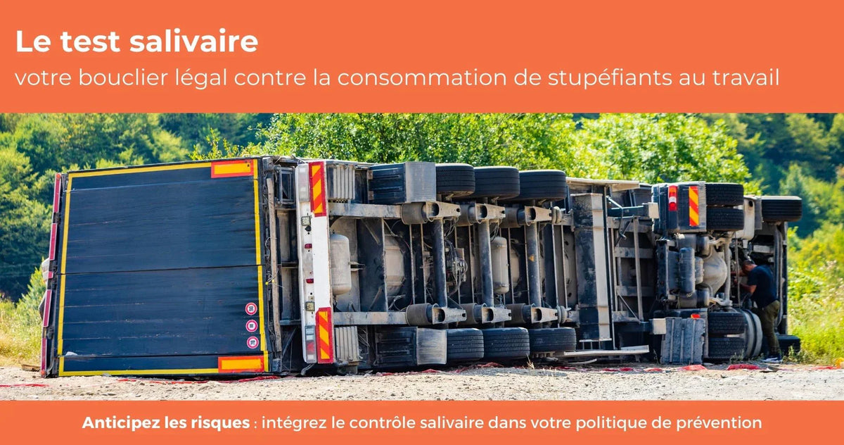 camion couché suite accident lié a la consommation de drogue du chauffeur
