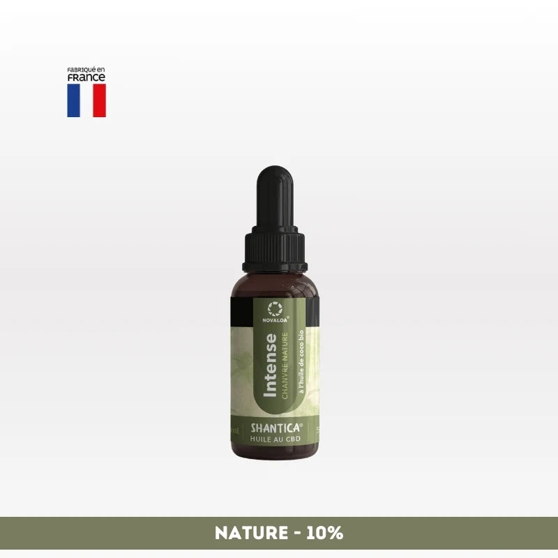 Huile CBD l’intense Spectre complet NOVALOA 10% fabriquée en France. Idéale pour soulager stress, douleurs et troubles du sommeil.
