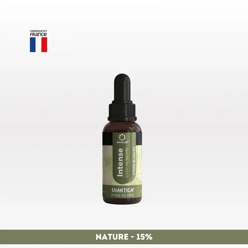 Huile CBD l’intense Spectre complet NOVALOA 15% fabriquée en France. Idéale pour soulager stress, douleurs et troubles du sommeil.