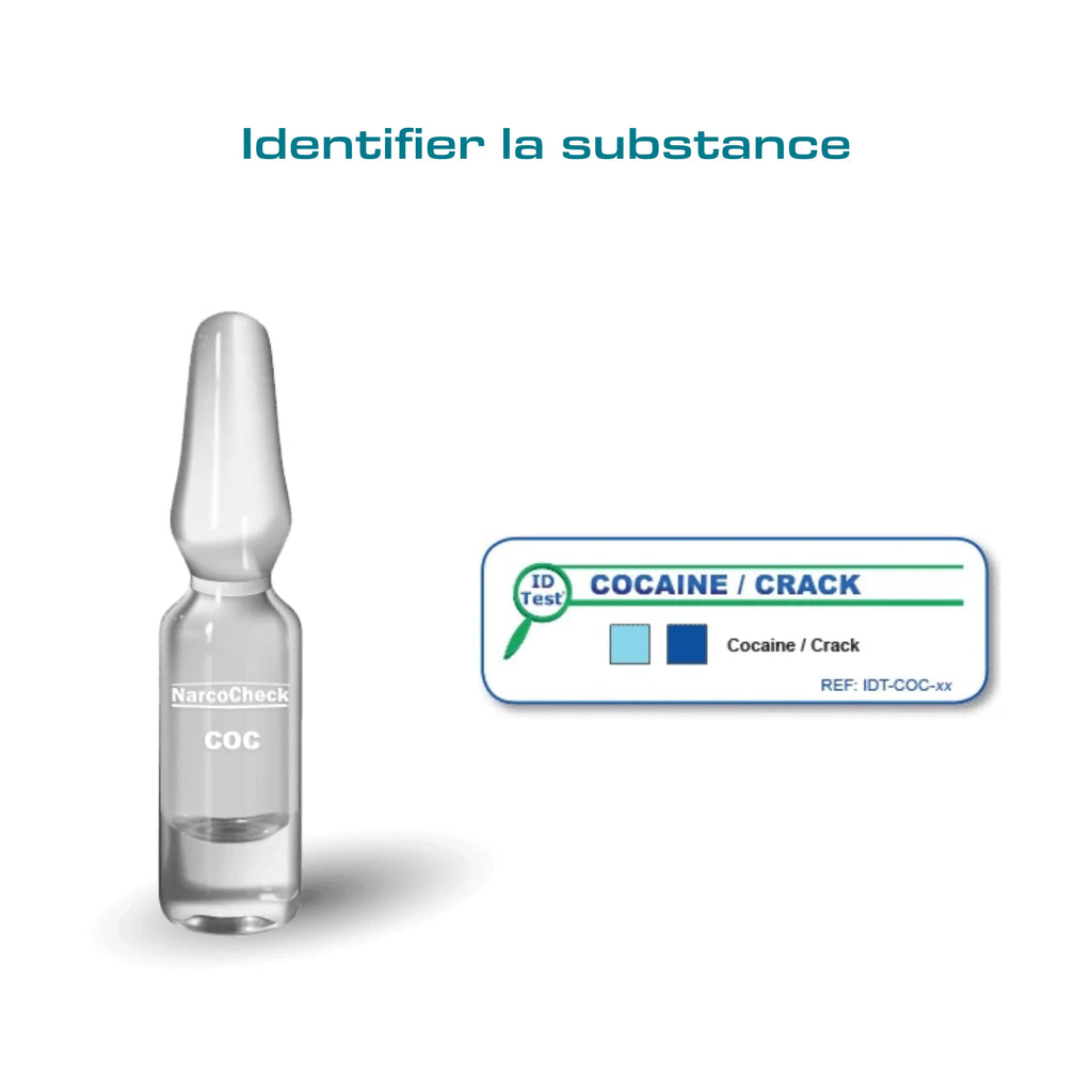 Test de dépistage NarcoCheck COC du Pack Sécurité Cocaïne pour identifier la cocaïne ou crack en quelques minutes avec résultat visuel.