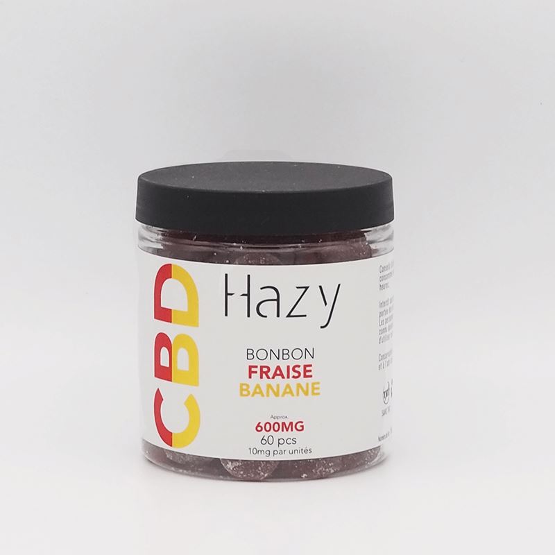 BONBONS AU CBD | HAZY® Bonbons et chocolat Herbalcura France Fraise / Banane 