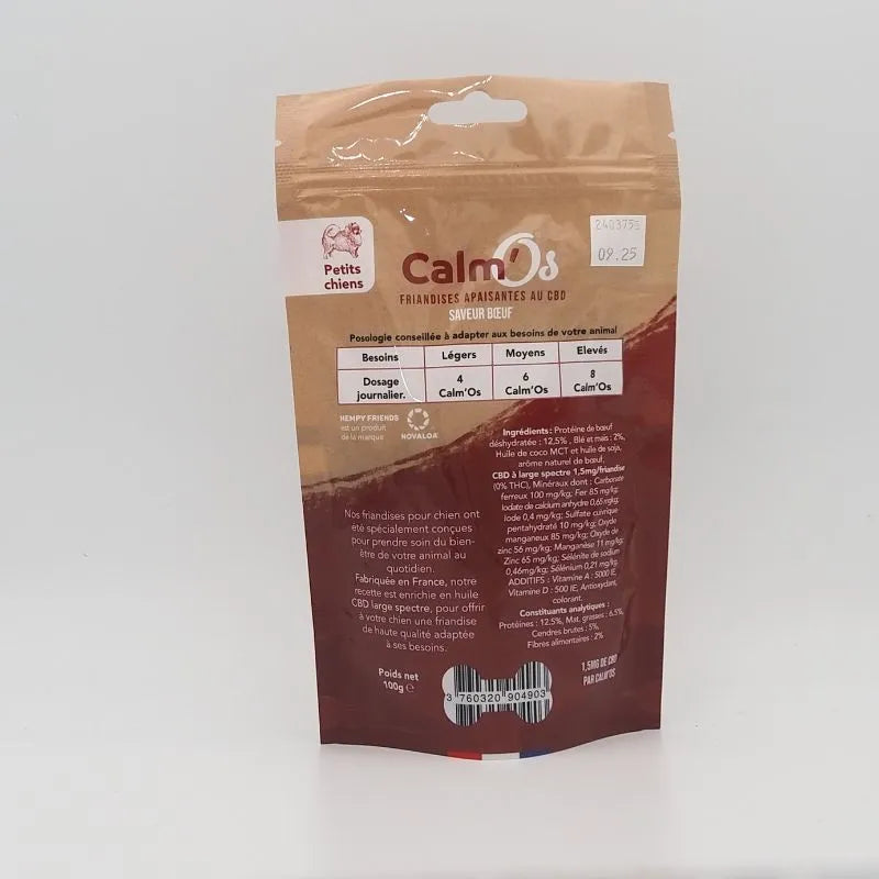 FRIANDISES  APAISANTES AU CBD POUR PETIT CHIEN - SAVEUR BOEUF- 100G - NOVALOA