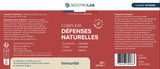 Étiquette du Complexe Défenses Naturelles Nootrolab, complément à base de plantes et vitamine C pour renforcer l’immunité. Cure de 30 jours, 60 gélules.