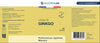 Étiquette du flacon Ginkgo Vivacité - Ginkgo Biloba Bio de Nootrolab, indiquant les ingrédients, posologie et bienfaits pour la mémoire et la concentration.