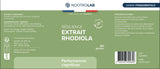 Étiquette du complément Rhodiola | Résilience au Stress & Équilibre Émotionnel de Nootrolab. Ingrédients, posologie et informations nutritionnelles.