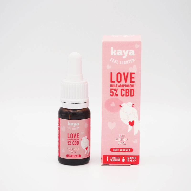 HUILE CBD 5% ADAPTOGÈNE LOVE | KAYA Bien-être Herbalcura France 