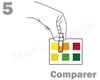 Illustration du Test Cannabis vs CBD NarcoCheck montrant une comparaison des résultats en 3 minutes avec des couleurs distinctes.