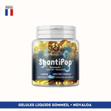 Gélules liquides CBD CBN Sommeil+ Shantipop Novaloa, 1500mg, avec mélatonine et ylang-ylang, pour améliorer le sommeil naturellement.